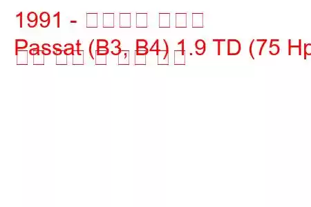 1991 - 폭스바겐 파사트
Passat (B3, B4) 1.9 TD (75 Hp) 연료 소비 및 기술 사양
