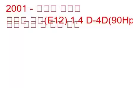2001 - 토요타 코롤라
코롤라 해치(E12) 1.4 D-4D(90Hp) 연료 소비 및 기술 사양