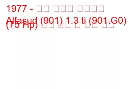 1977 - 알파 로미오 알파수드
Alfasud (901) 1.3 ti (901.G0) (75 Hp) 연료 소비 및 기술 사양