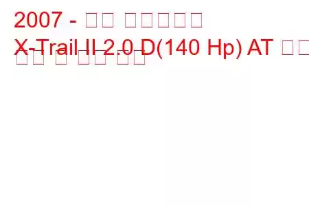 2007 - 닛산 엑스트레일
X-Trail II 2.0 D(140 Hp) AT 연료 소비 및 기술 사양