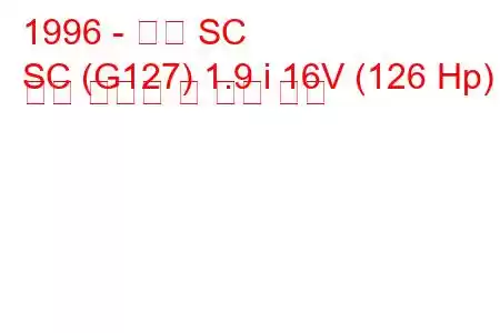 1996 - 새턴 SC
SC (G127) 1.9 i 16V (126 Hp) 연료 소비량 및 기술 사양