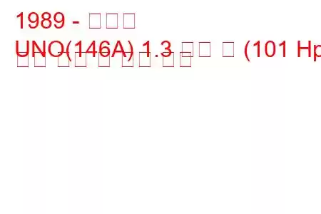 1989 - 피아트
UNO(146A) 1.3 터보 즉 (101 Hp) 연료 소비 및 기술 사양