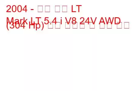 2004 - 링컨 마크 LT
Mark LT 5.4 i V8 24V AWD (304 Hp) 연료 소비량 및 기술 사양