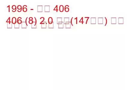 1996 - 푸조 406
406 (8) 2.0 터보(147마력) 연료 소비량 및 기술 사양