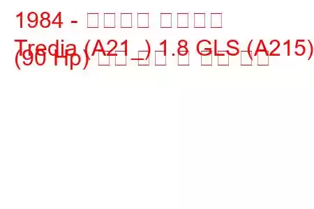 1984 - 미쓰비시 트레디아
Tredia (A21_) 1.8 GLS (A215) (90 Hp) 연료 소비 및 기술 사양