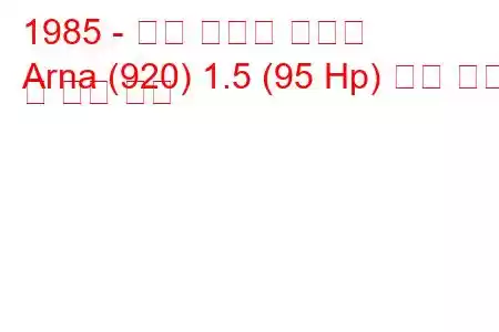 1985 - 알파 로미오 아르나
Arna (920) 1.5 (95 Hp) 연료 소비 및 기술 사양