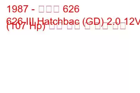 1987 - 마즈다 626
626 III Hatchbac (GD) 2.0 12V (107 Hp) 연료 소비 및 기술 사양