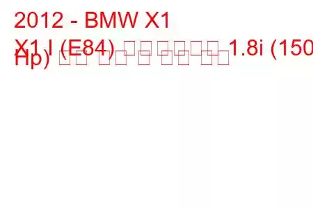 2012 - BMW X1
X1 I (E84) 페이스리프트 1.8i (150 Hp) 연료 소비 및 기술 사양