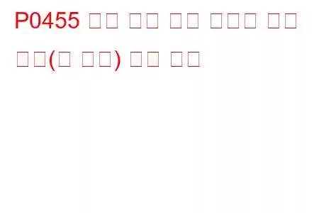 P0455 증발 배출 제어 시스템 누출 감지(총 누출) 문제 코드