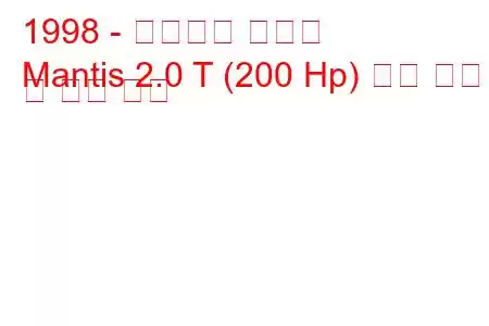 1998 - 마르코스 맨티스
Mantis 2.0 T (200 Hp) 연료 소비 및 기술 사양