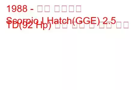1988 - 포드 전갈자리
Scorpio I Hatch(GGE) 2.5 TD(92 Hp) 연료 소비 및 기술 사양