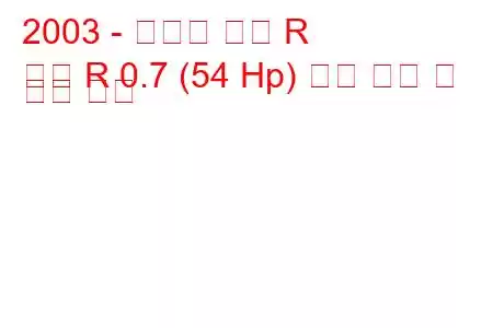 2003 - 스즈키 왜건 R
왜건 R 0.7 (54 Hp) 연료 소비 및 기술 사양