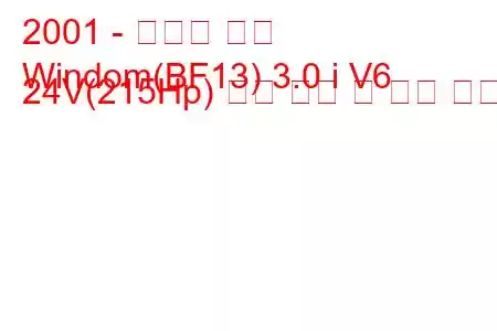 2001 - 토요타 윈덤
Windom(BF13) 3.0 i V6 24V(215Hp) 연료 소비 및 기술 사양