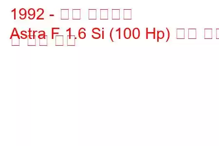 1992 - 오펠 아스트라
Astra F 1.6 Si (100 Hp) 연료 소비 및 기술 사양