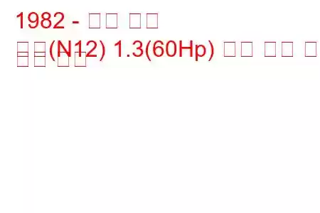 1982 - 닛산 체리
체리(N12) 1.3(60Hp) 연료 소비 및 기술 사양