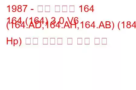 1987 - 알파 로미오 164
164 (164) 3.0 V6 (164.AD,164.AH,164.AB) (184 Hp) 연료 소비량 및 기술 사양