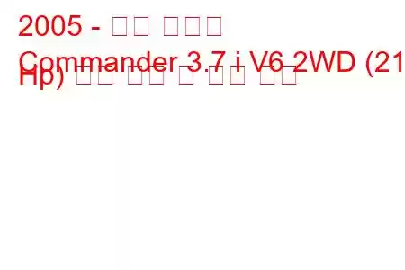 2005 - 지프 커맨더
Commander 3.7 i V6 2WD (213 Hp) 연료 소비 및 기술 사양