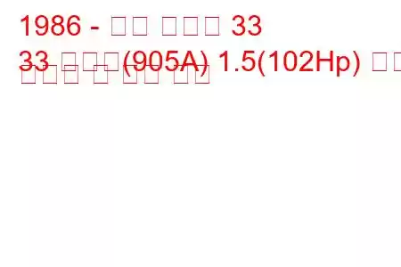 1986 - 알파 로미오 33
33 스포츠(905A) 1.5(102Hp) 연료 소비량 및 기술 사양