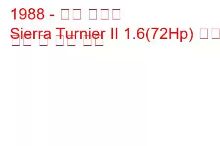 1988 - 포드 시에라
Sierra Turnier II 1.6(72Hp) 연료 소비 및 기술 사양