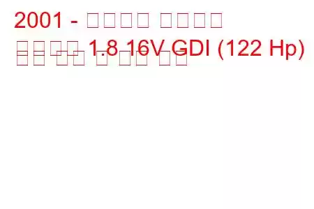 2001 - 미쓰비시 카리스마
카리스마 1.8 16V GDI (122 Hp) 연료 소비 및 기술 사양
