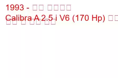1993 - 오펠 칼리브라
Calibra A 2.5 i V6 (170 Hp) 연료 소비 및 기술 사양