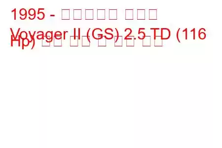 1995 - 크라이슬러 보이저
Voyager II (GS) 2.5 TD (116 Hp) 연료 소비 및 기술 사양