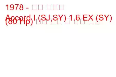 1978 - 혼다 어코드
Accord I (SJ,SY) 1.6 EX (SY) (80 Hp) 연료 소비 및 기술 사양