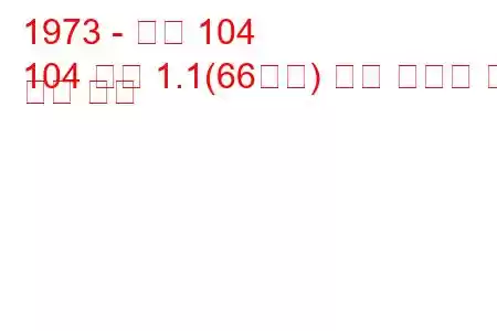 1973 - 푸조 104
104 쿠페 1.1(66마력) 연료 소비량 및 기술 사양