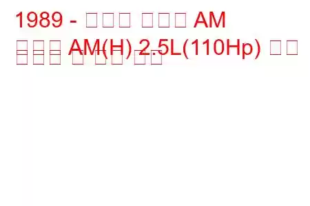 1989 - 폰티악 그랜드 AM
그랜드 AM(H) 2.5L(110Hp) 연료 소비량 및 기술 사양