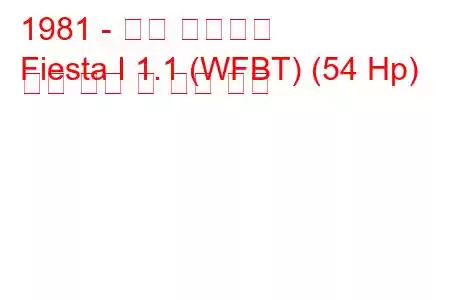 1981 - 포드 피에스타
Fiesta I 1.1 (WFBT) (54 Hp) 연료 소비 및 기술 사양