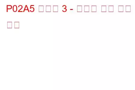 P02A5 실린더 3 - 인젝터 누출 문제 코드