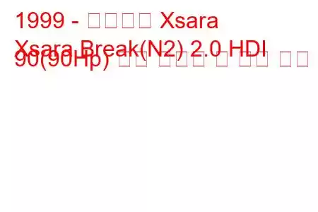 1999 - 시트로엥 Xsara
Xsara Break(N2) 2.0 HDI 90(90Hp) 연료 소비량 및 기술 사양