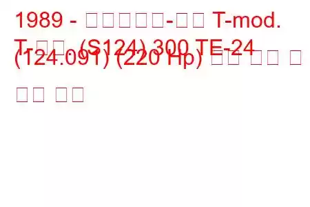 1989 - 메르세데스-벤츠 T-mod.
T-모드. (S124) 300 TE-24 (124.091) (220 Hp) 연료 소비 및 기술 사양