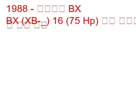 1988 - 시트로엥 BX
BX (XB-_) 16 (75 Hp) 연료 소비량 및 기술 사양