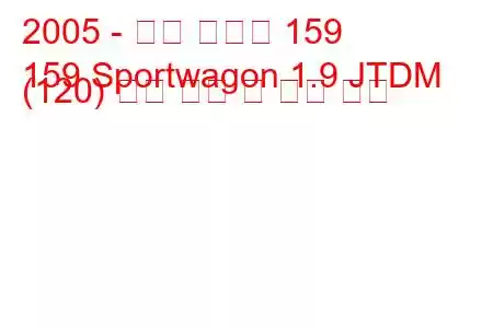 2005 - 알파 로미오 159
159 Sportwagon 1.9 JTDM (120) 연료 소비 및 기술 사양