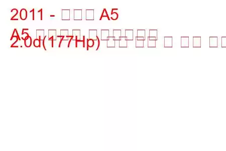 2011 - 아우디 A5
A5 리프트백 페이스리프트 2.0d(177Hp) 연료 소비 및 기술 사양