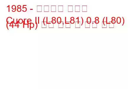 1985 - 다이하츠 쿠오레
Cuore II (L80,L81) 0.8 (L80) (44 Hp) 연료 소비 및 기술 사양