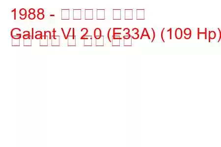 1988 - 미쓰비시 갈란트
Galant VI 2.0 (E33A) (109 Hp) 연료 소비 및 기술 사양