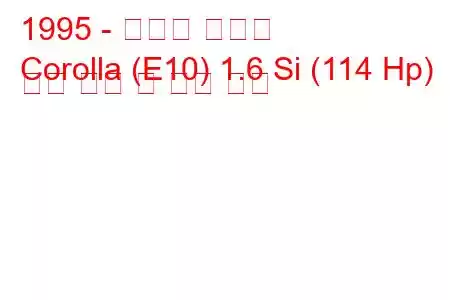 1995 - 토요타 코롤라
Corolla (E10) 1.6 Si (114 Hp) 연료 소비 및 기술 사양