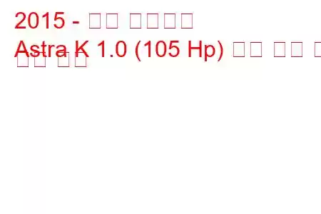 2015 - 오펠 아스트라
Astra K 1.0 (105 Hp) 연료 소비 및 기술 사양