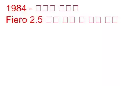 1984 - 폰티악 피에로
Fiero 2.5 연료 소비 및 기술 사양