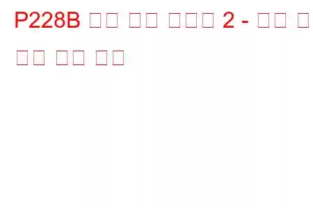 P228B 연료 압력 조절기 2 - 강제 엔진 종료 문제 코드