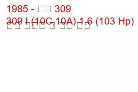 1985 - 푸조 309
309 I (10C,10A) 1.6 (103 Hp) 연료 소비량 및 기술 사양