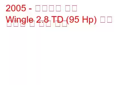 2005 - 만리장성 윙글
Wingle 2.8 TD (95 Hp) 연료 소비량 및 기술 사양