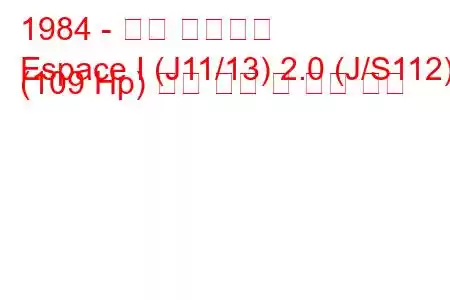 1984 - 르노 에스파스
Espace I (J11/13) 2.0 (J/S112) (109 Hp) 연료 소비 및 기술 사양