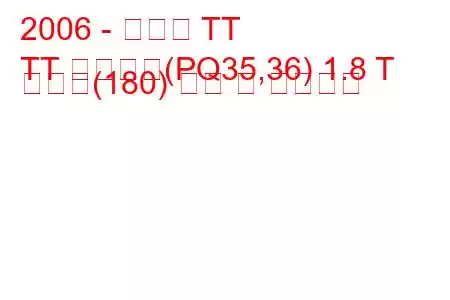 2006 - 아우디 TT
TT 로드스터(PQ35,36) 1.8 T 콰트로(180) 연비 및 기술사양