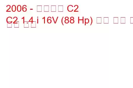 2006 - 시트로엥 C2
C2 1.4 i 16V (88 Hp) 연료 소비 및 기술 사양