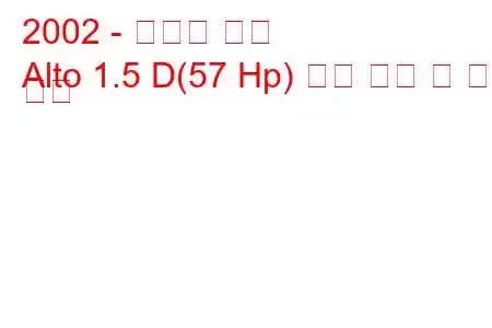 2002 - 마루티 알토
Alto 1.5 D(57 Hp) 연료 소비 및 기술 사양