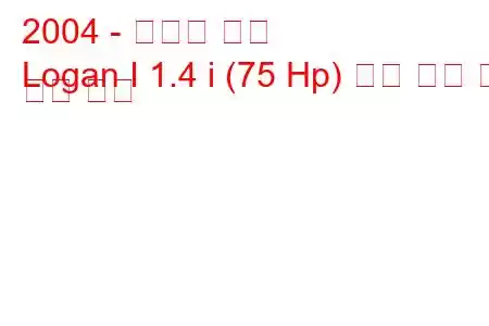 2004 - 다시아 로건
Logan I 1.4 i (75 Hp) 연료 소비 및 기술 사양