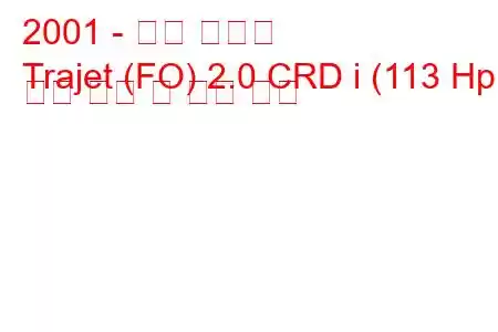 2001 - 현대 트라제
Trajet (FO) 2.0 CRD i (113 Hp) 연료 소비 및 기술 사양